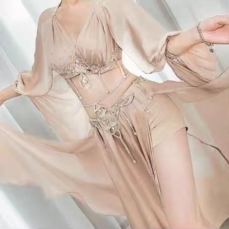 大得価，お得 新品 未使用 競技用 練習用 ベリーダンス セット シルキー