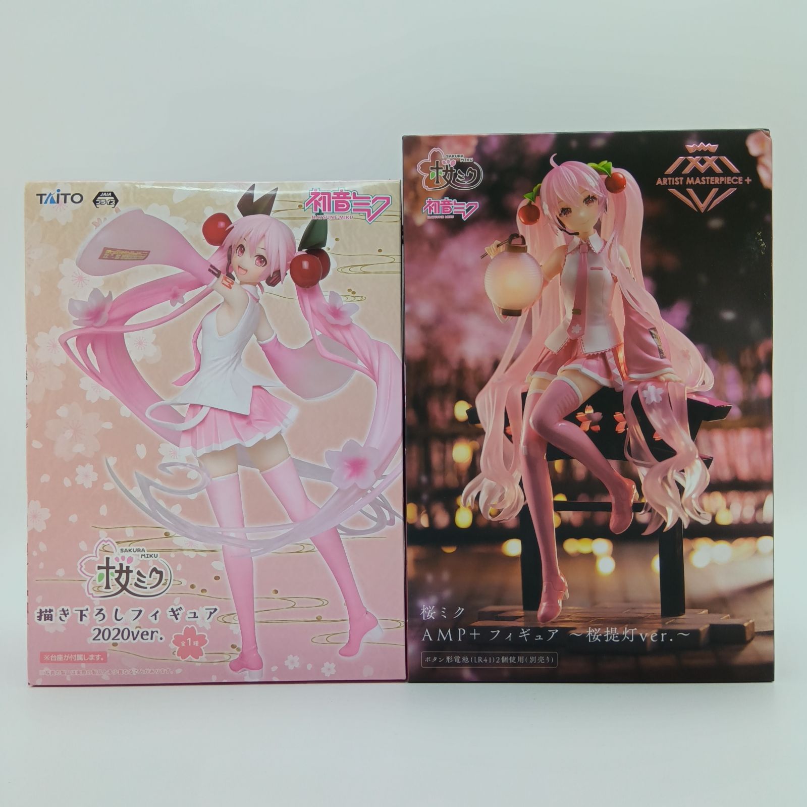 未開封】初音ミク 桜ミク フィギュア 2体セット タイトー AMP+ 描き