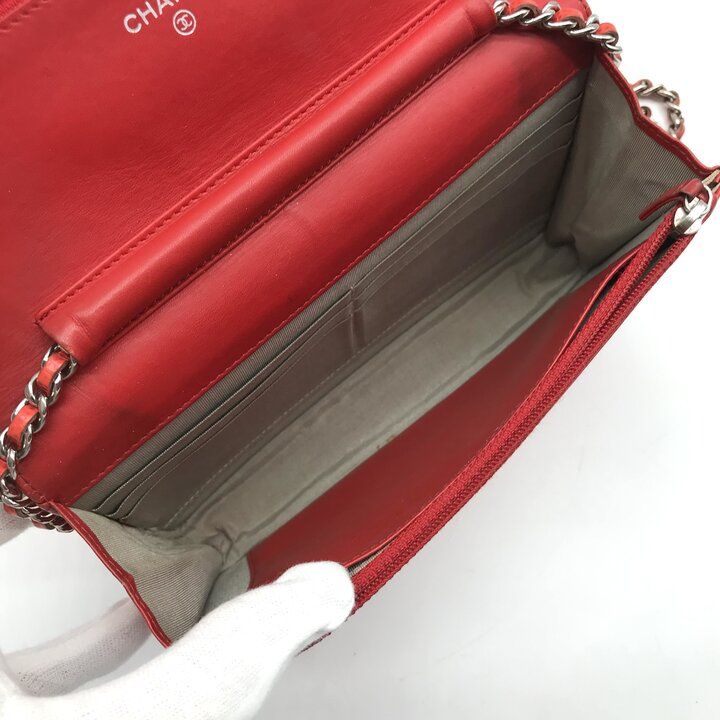 良品 CHANEL シャネル ココマーク キャビアスキン チェーン ショルダー
