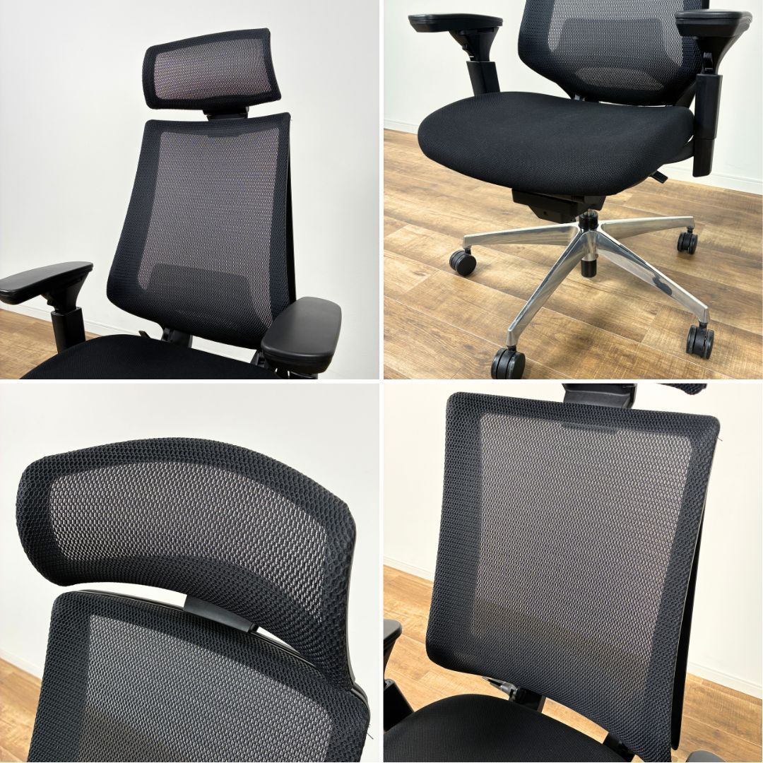  KOKUYO Duora コクヨ デュオラ チェア ブラック 可動肘タイプ アルミ脚 ランバーサポート リクライニング CR-GA3035E6KZE6-W オフィスチェア ポータブルチェア オフィスチェア ワークチェア 椅子 チェア