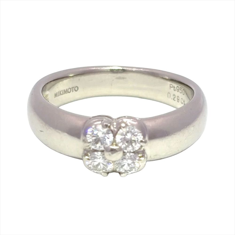 ミキモト MIKIMOTO フラワー モチーフ リング 指輪 ダイヤモンド 0.29 