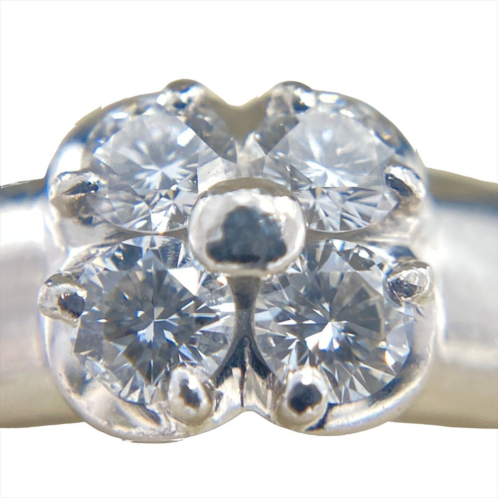 ミキモト MIKIMOTO フラワー モチーフ リング 指輪 ダイヤモンド 0.29 