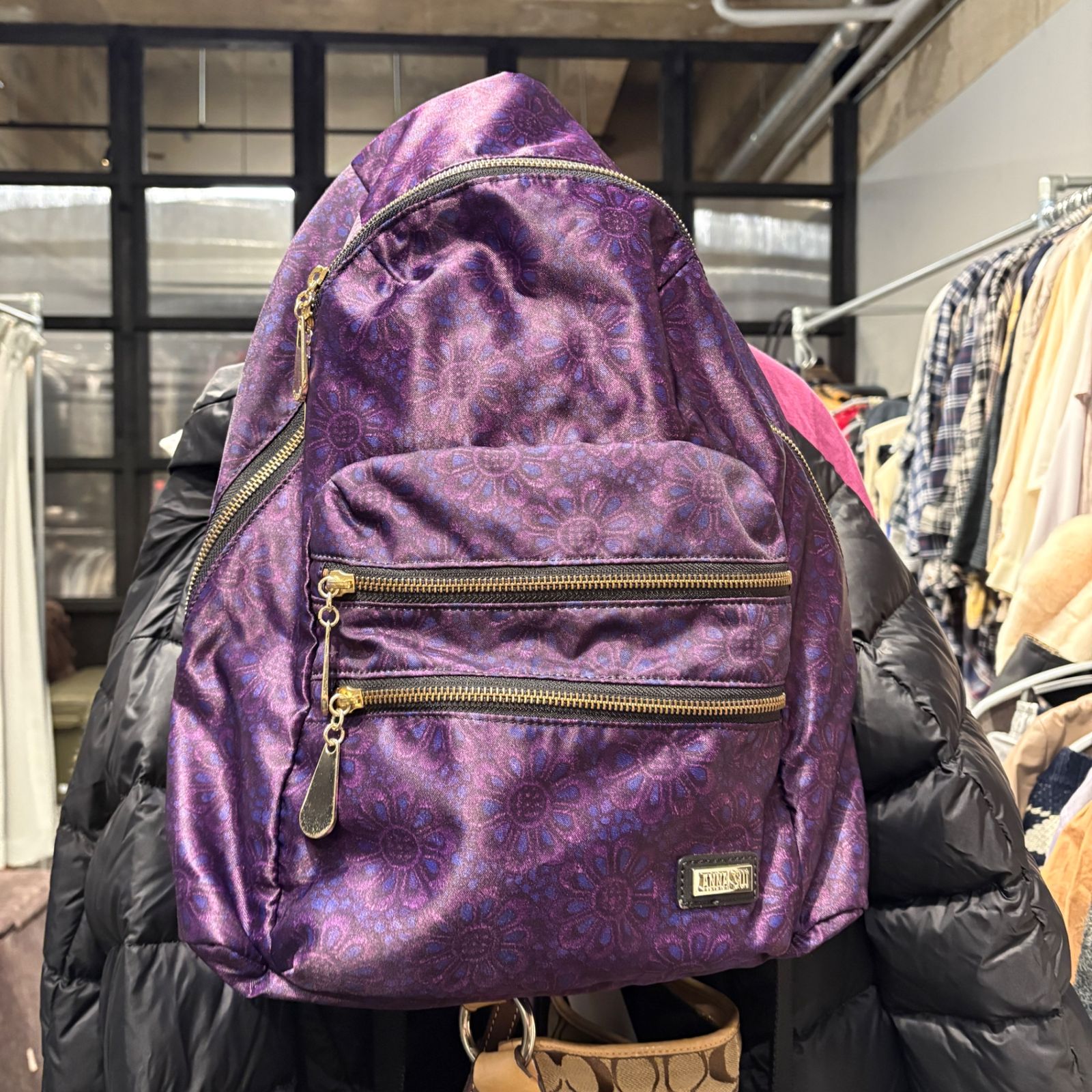 バッグリュック 紫 アナスイ バッグ 新品タグ付き ANNA SUI 花柄