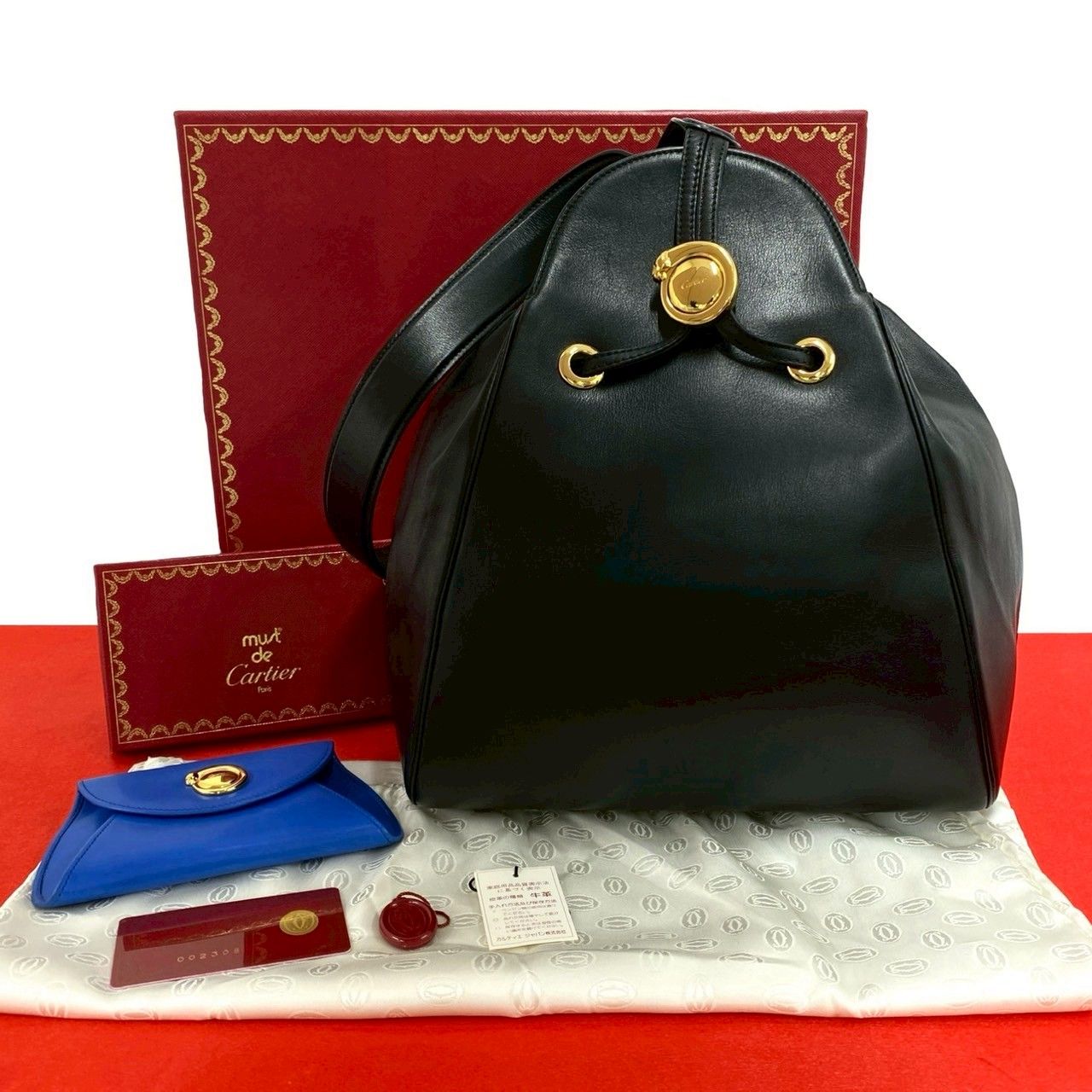 極 美品 箱 袋付き CARTIER カルティエ パンテール レザー 本革 ワンショルダーバッグ セミショルダーバッグ ブラック 黒 31077 極 美品 箱 袋付き CARTIER カルティエ パンテール レザー 本革 ワン