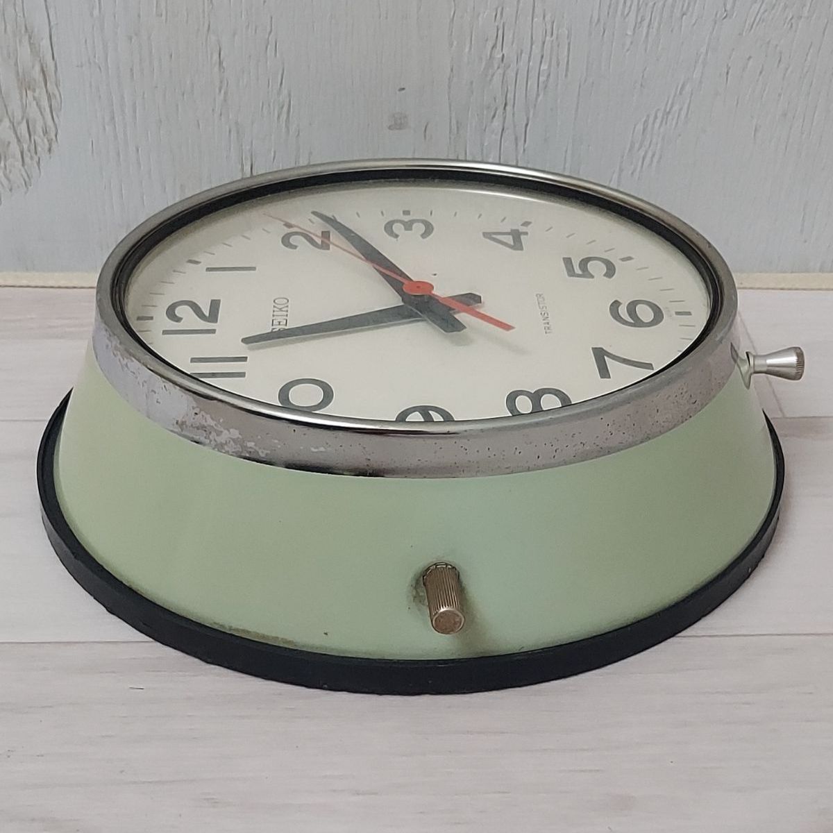 SEIKO トランジスタ アナログ時計 緑バス 船舶 昭和レトロ 服部時計店 希少！動作品 SEIKO トランジスタ バス時計 船舶時計 壁掛け時計