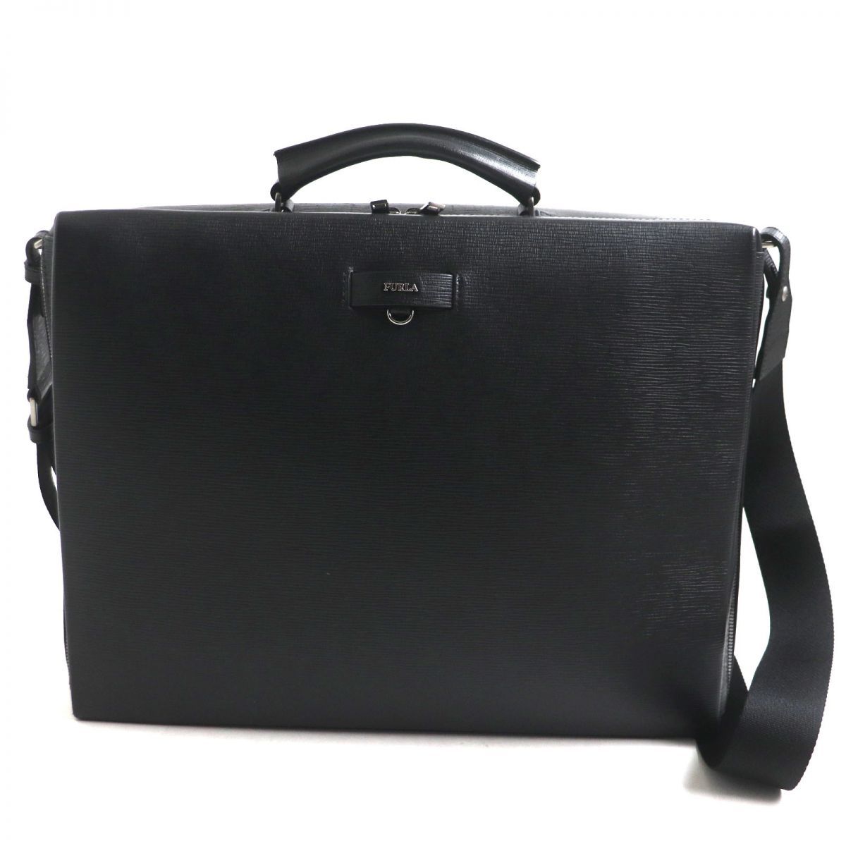 FURLA フルラ MARTE レザー ネイビー ビジネスバッグ ブリーフケース