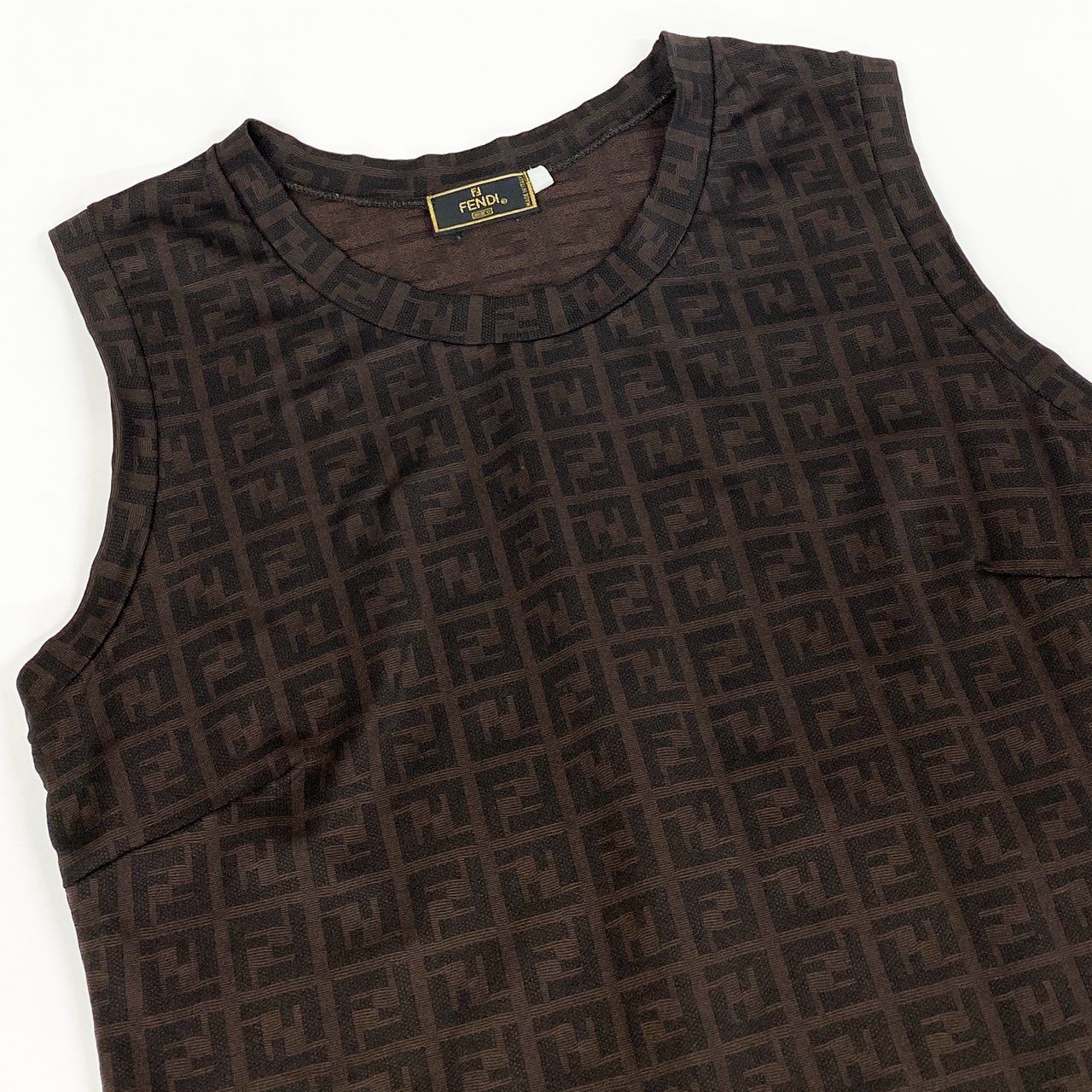 ミニワンピース Id7 FENDI フェンディ ズッカ柄 ノースリーブ