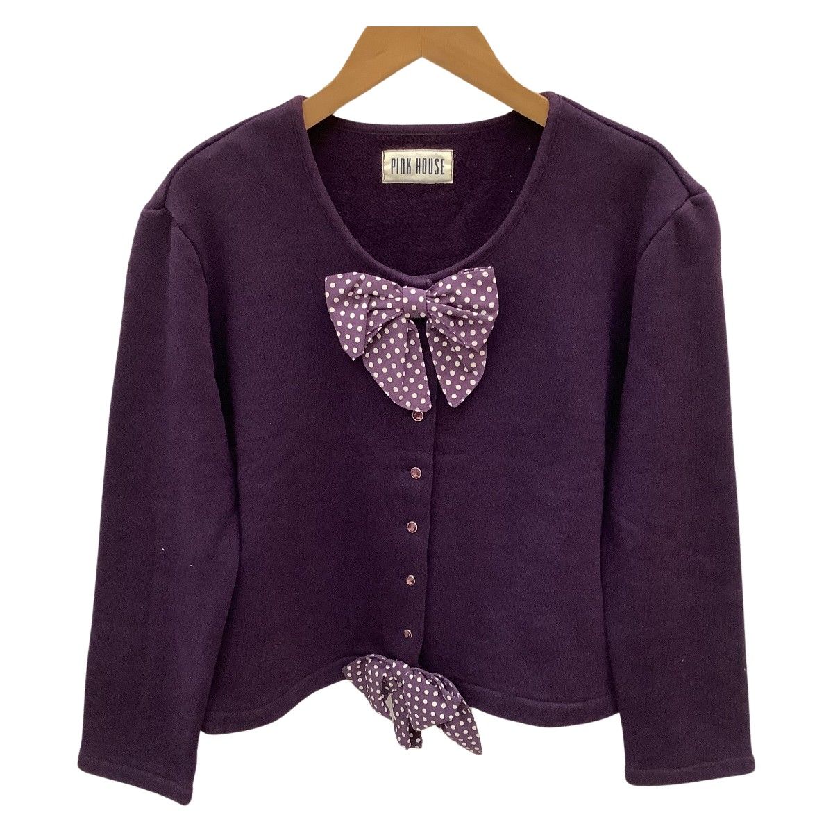 ♪♪PINK HOUSE ピンクハウス レディース カーディガン ジャケット リボン 水玉  パープル ♪♪PINK HOUSE ピンクハウス レディース カーディガン ジャケット