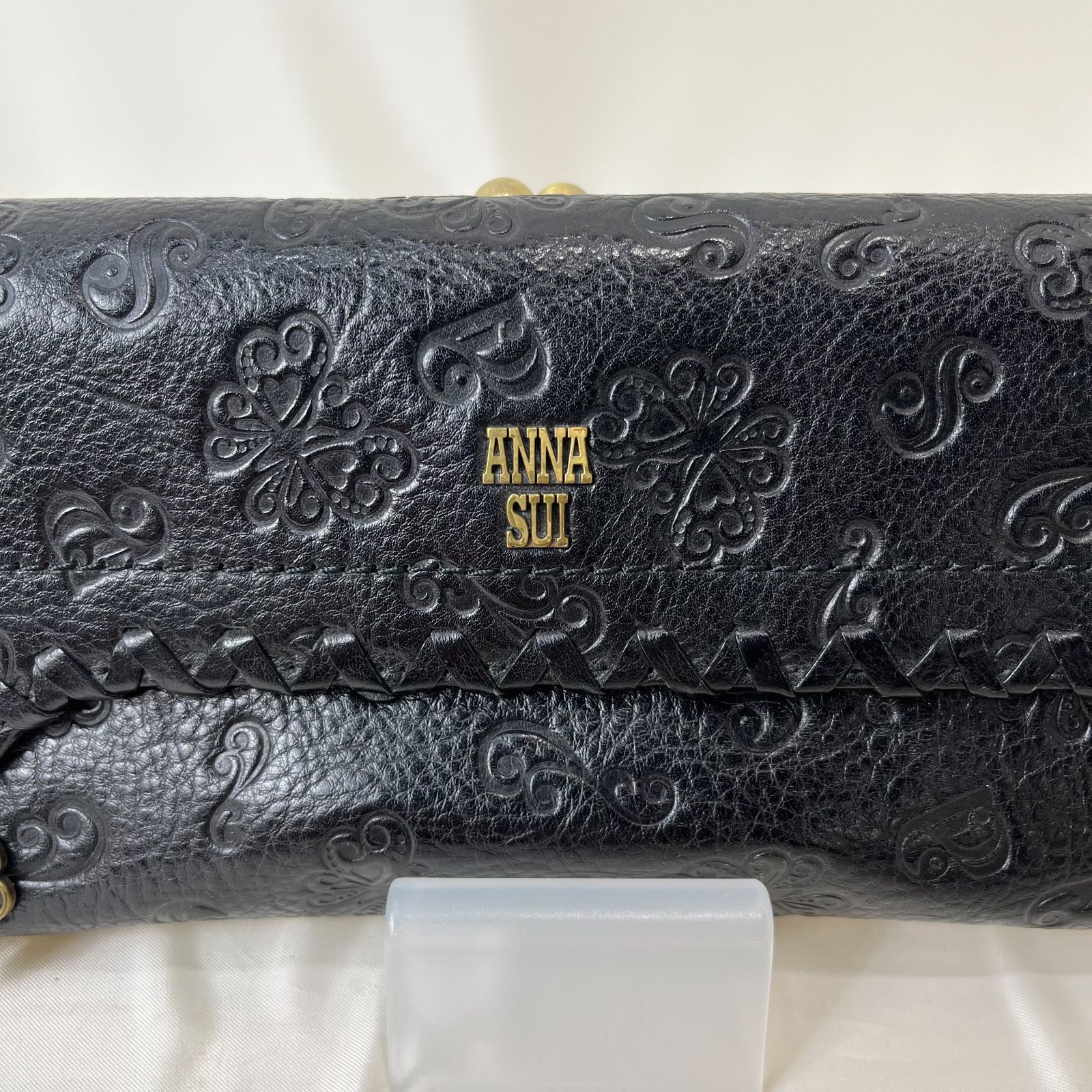 ANNA SUI アナスイ ダリア バタフライ 長財布 がま口 レザー 蝶 花