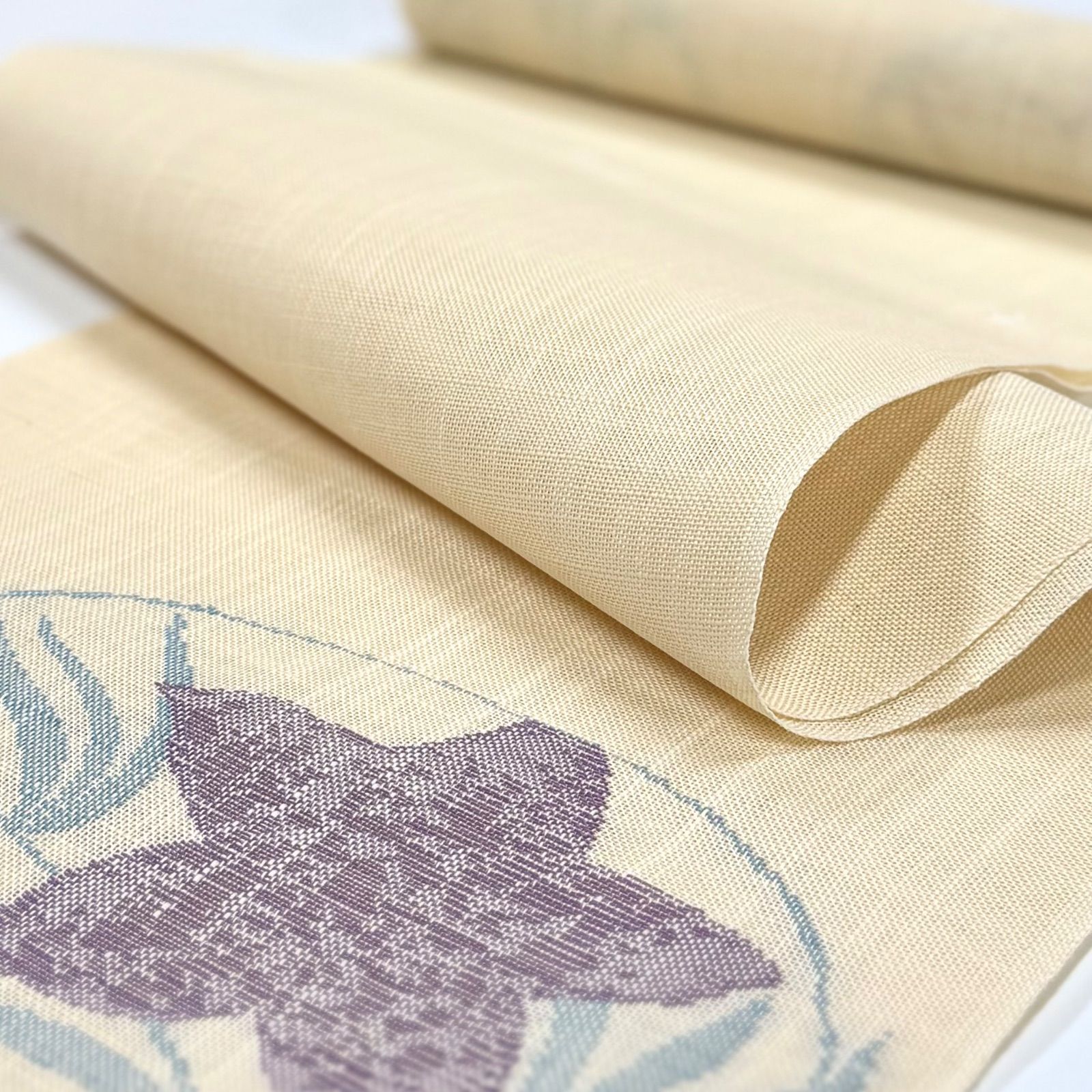 夏単衣」 西陣 麻 八寸 名古屋帯 宮岸織物 桔梗 0691 - メルカリ