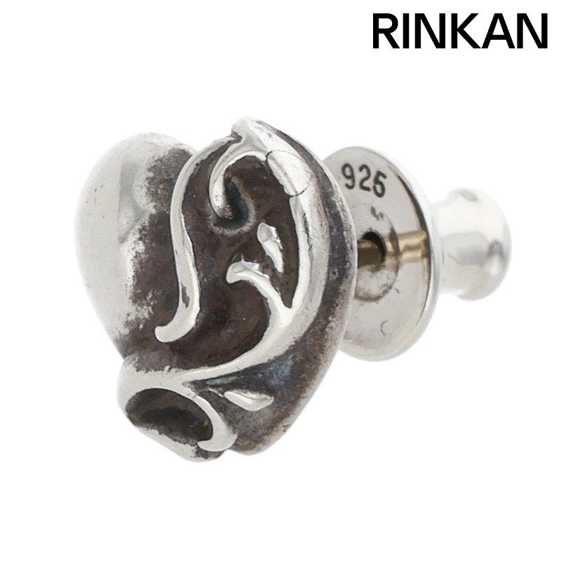 クロムハーツ STUD HEART/ハートスタッド シルバーピアス メンズ