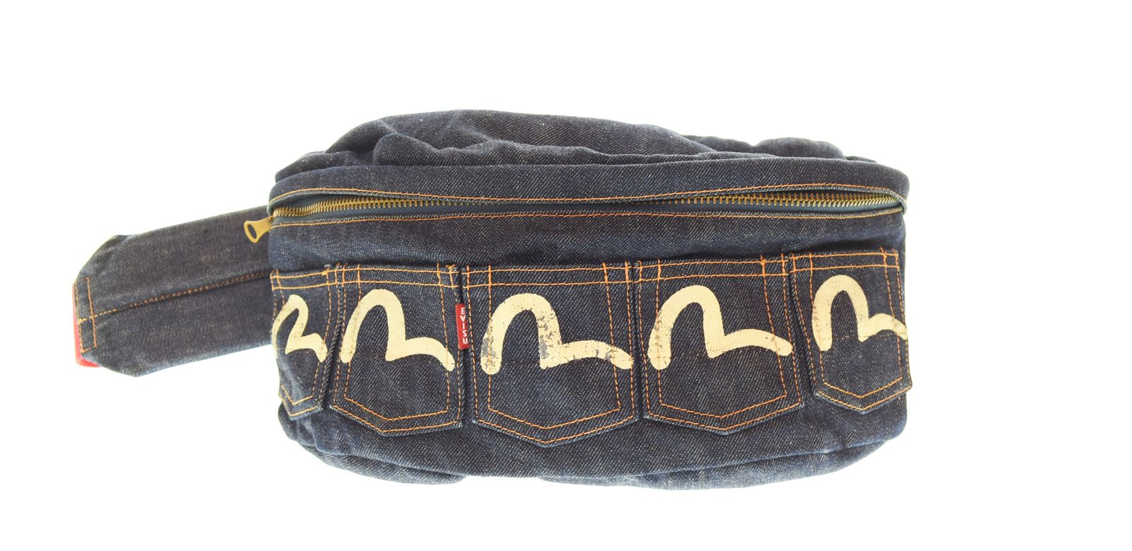 エヴィス EVISU 5連 カモメ デニムウエストバッグ 5ポケット ボディ
