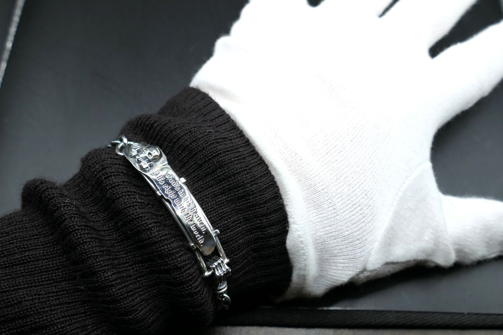ドクターモンロー スカル＆ボーンハンド　ブレスレット　シルバー925 メンズスカル＆ボーンハンドブレスレット BR-36-SV