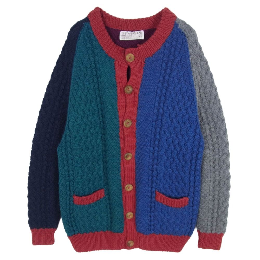 INVERALLAN インバーアラン 4A CREW NECK CARDIGAN 茶タグ アラン 