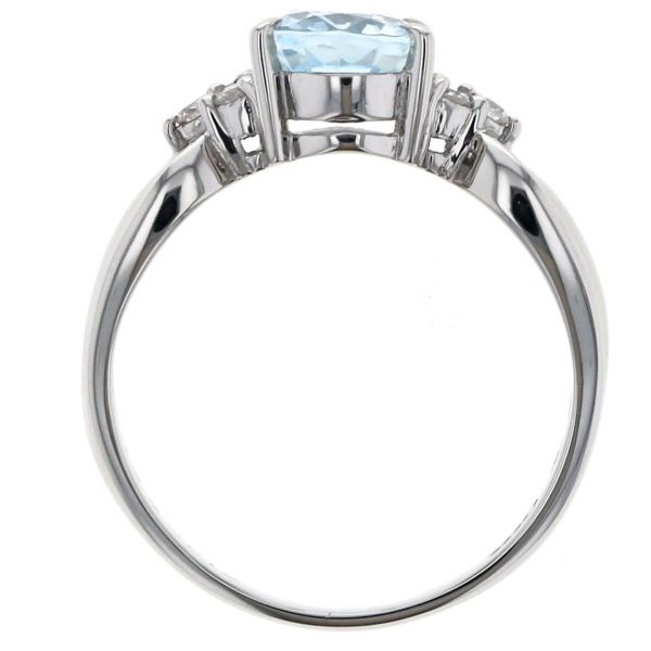 Pt850 アクアマリンリング ダイヤモンド プラチナ 10号 0.77ct 約3.7g 