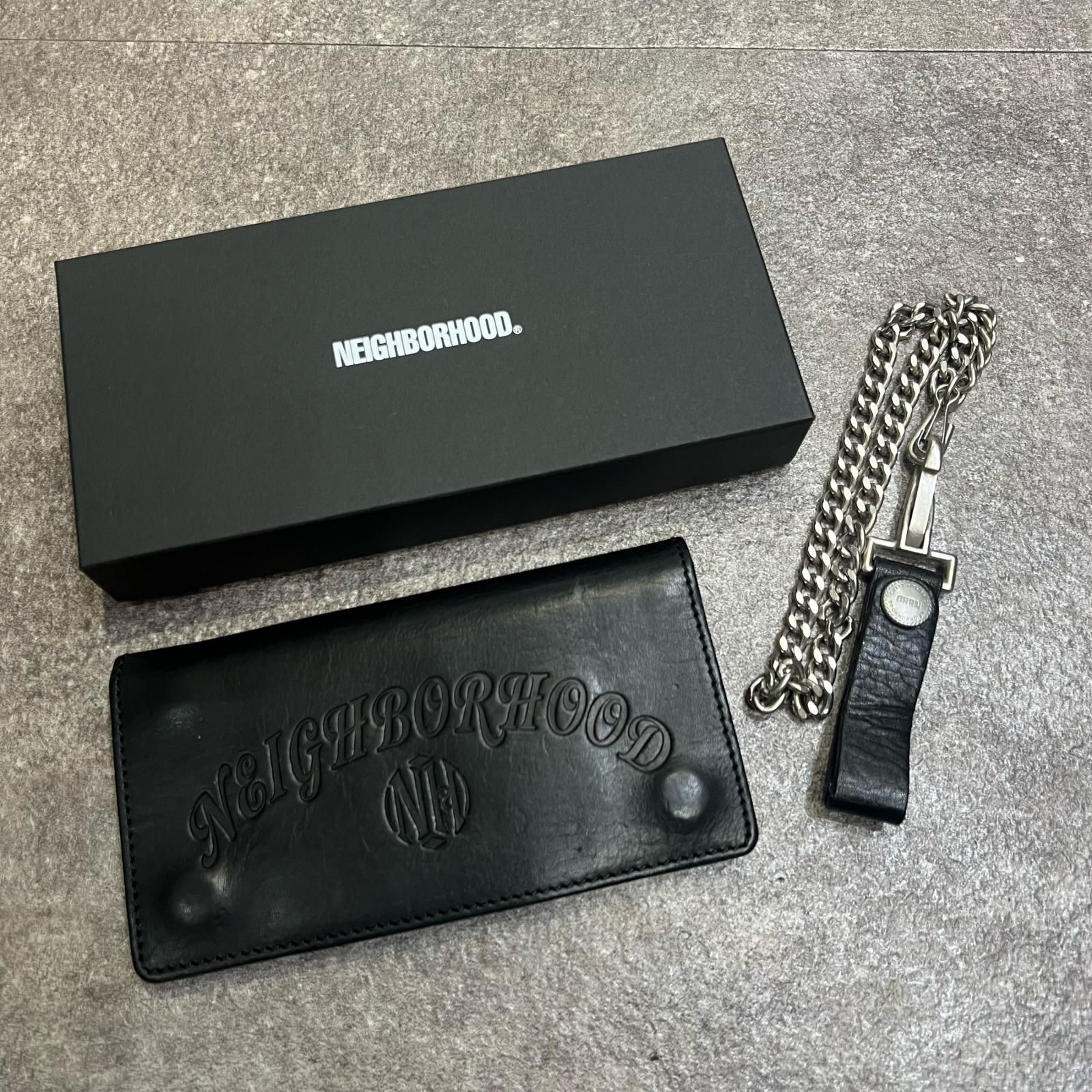 NEIGHBORHOOD レザー長財布 ブラック NEIGHBORHOOD 26SS LEATHER TRUCKER WALLET レザー 2つ折り 長財布