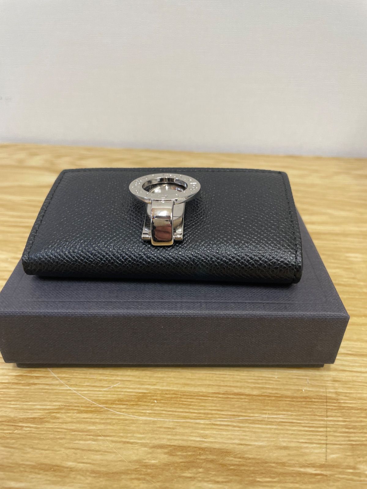 ほぼ未使用 BVLGARI ブルガリ 6連キーケース ロゴグラム ネイビー 希少