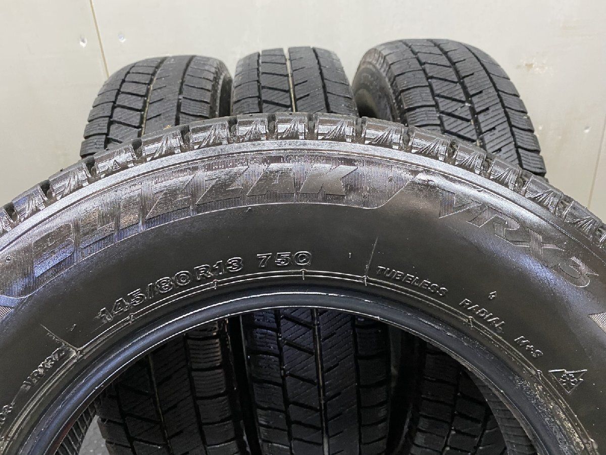 BS BRIDGESTONE BLIZZAK VRX3 145/80R13 13インチ スタッドレス 4本 21年製 バリ溝 N-BOX ワゴンR タント モコ ミラジーノ等　(STD177) BS BRIDGESTONE BLIZZAK VRX3 145/80R13 13インチ スタッドレス 4本 21