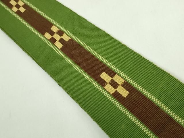 平和屋着物●極上　男性　沖縄県伝統工芸品　八重山ミンサー　手織り　角帯　綿　逸品　未使用　DZAB4803kh6 平和屋着物○極上 男性 沖縄県伝統工芸品 八重山ミンサー 手織り 角帯