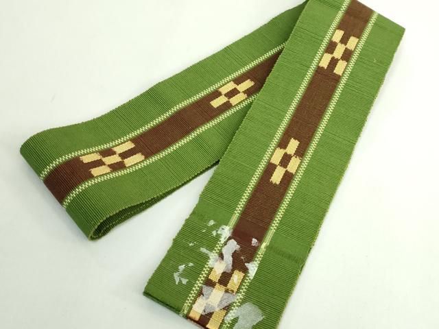平和屋着物○極上 男性 沖縄県伝統工芸品 八重山ミンサー 手織り 角帯