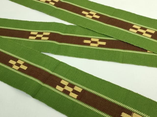 平和屋着物○極上 男性 沖縄県伝統工芸品 八重山ミンサー 手織り 角帯