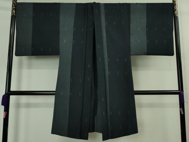 平和屋着物∞極上 男性 長羽織 黒鳶色 逸品 DZAB4865kh6