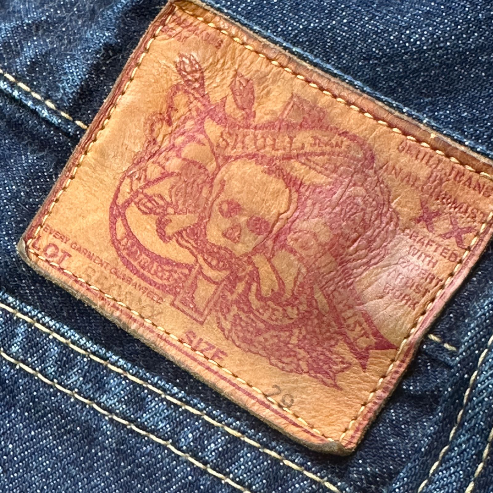 ⭐️激レア⭐️SKULL JEANS デニム　５５０８XX ブーツカット　Ｗ３０ SKULL JEANS 5508XX ブーツカットデニム 濃紺 W29 メンズM スカル