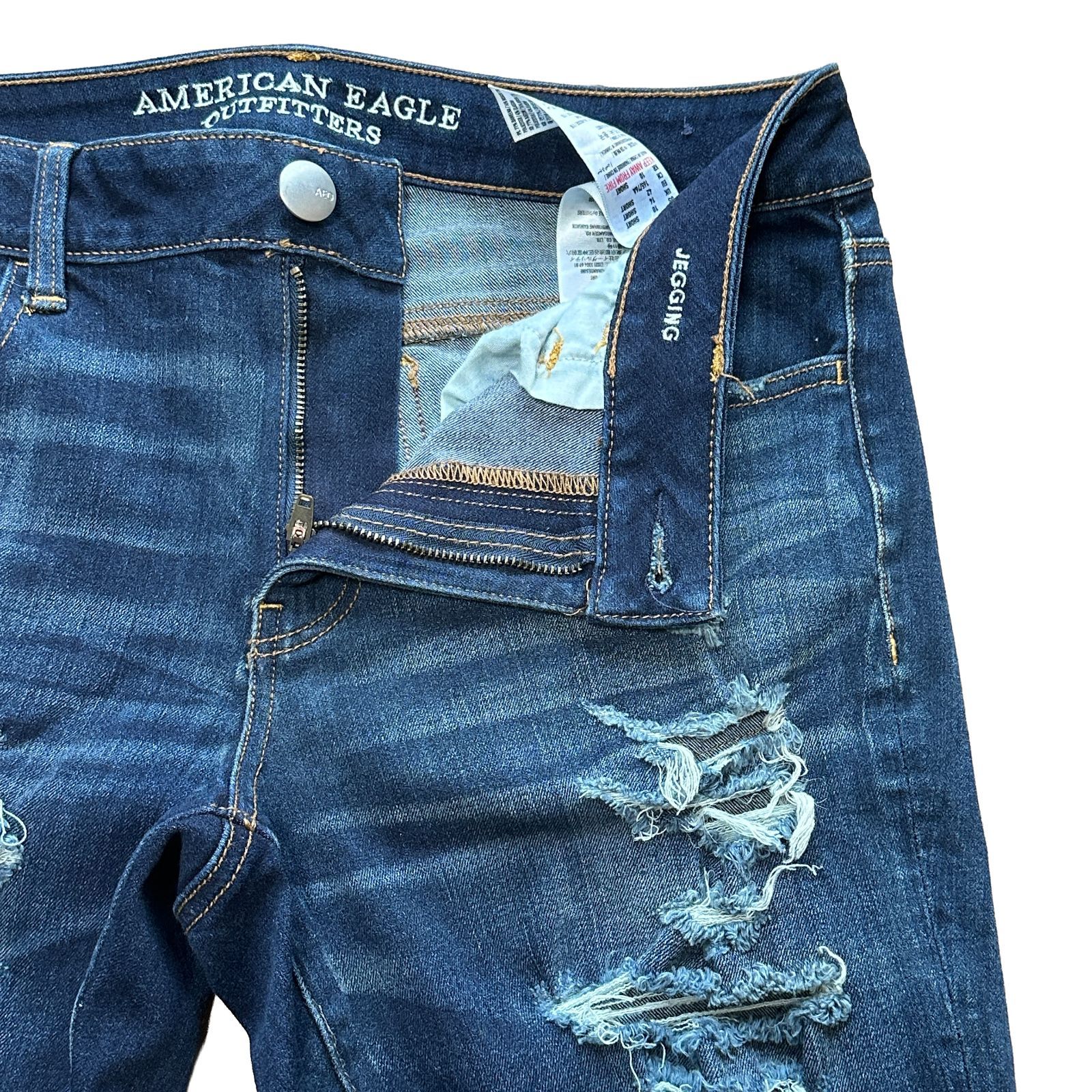 AMERICAN EAGLE JEGGING クラッシュ スキニーデニム インディゴ サイズ 