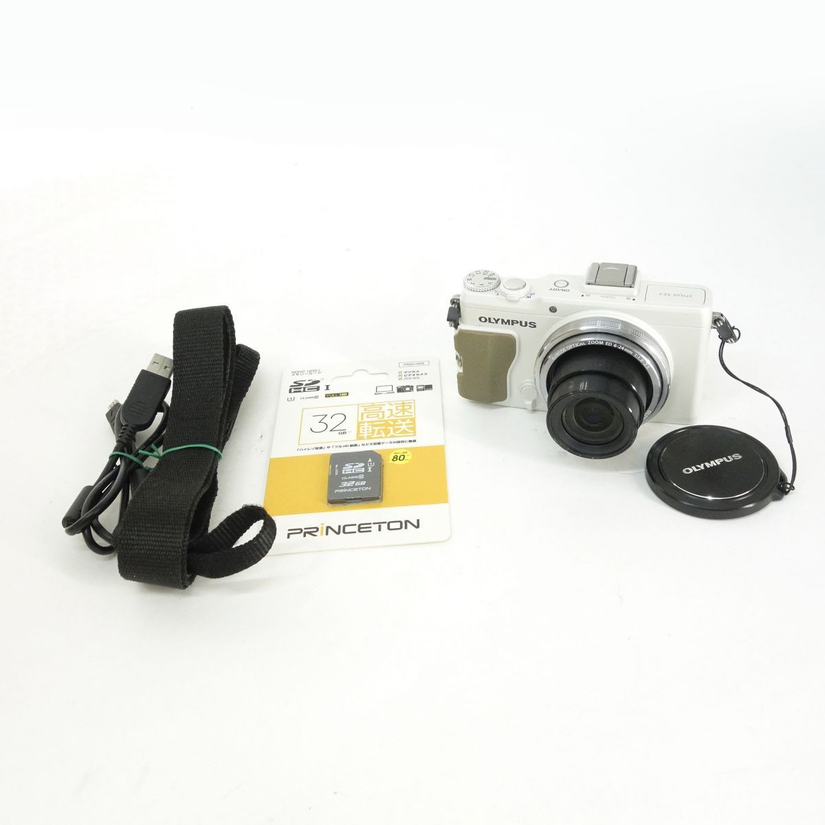 【美品】オリンパス XZ-2 オールドコンデジ レトロデジカメ ホワイト OLYMPUS オリンパス STYLUS XZ-2 ホワイト SDカード付き コンパクト