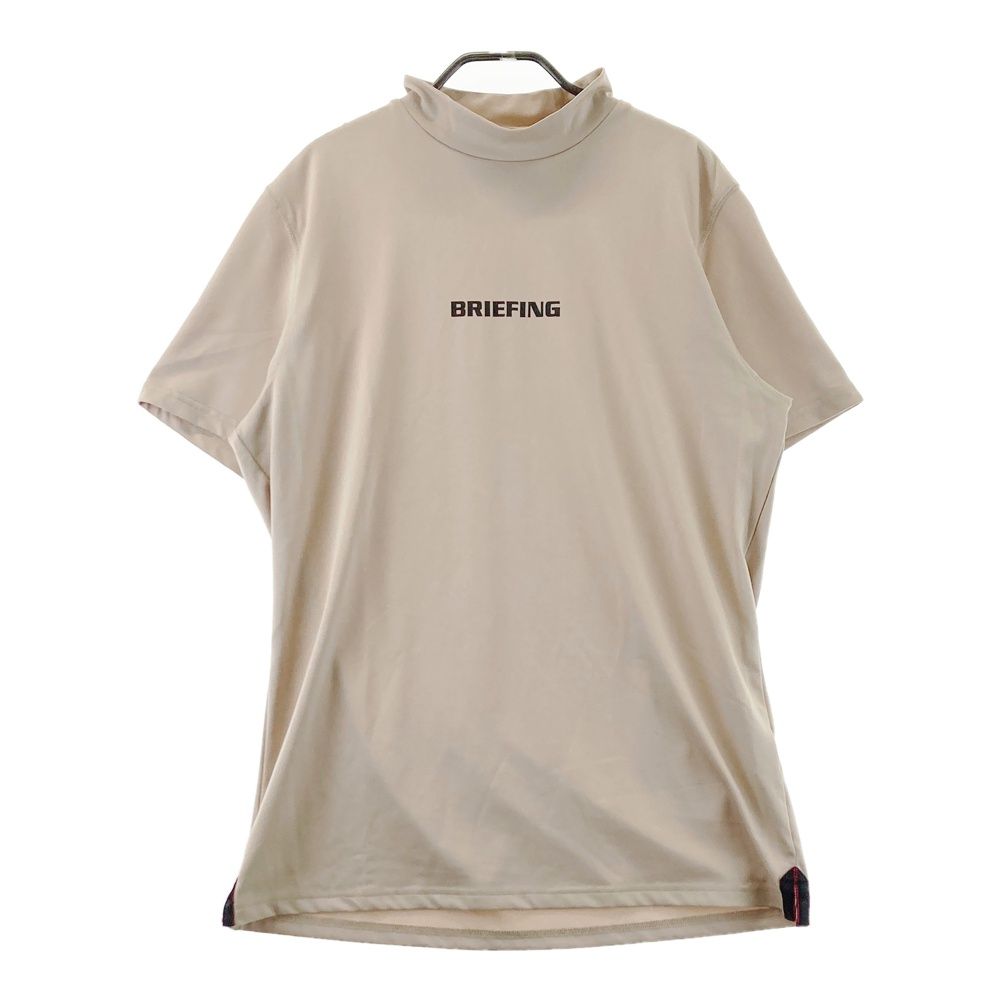 ブリーフィング　モックTシャツ　ベージュ　Lサイズ サイズ：L BRIEFING GOLF ブリーフィング 半袖モックネックTシャツ