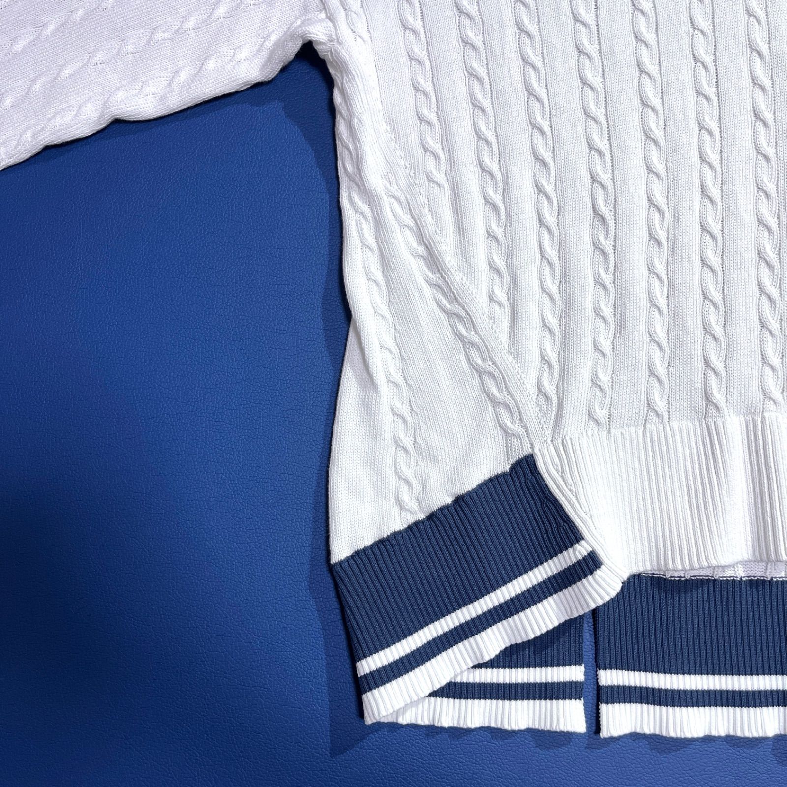 cW82 FRED PERRY チルデンニット ケーブルニット プルオーバー Vネック 