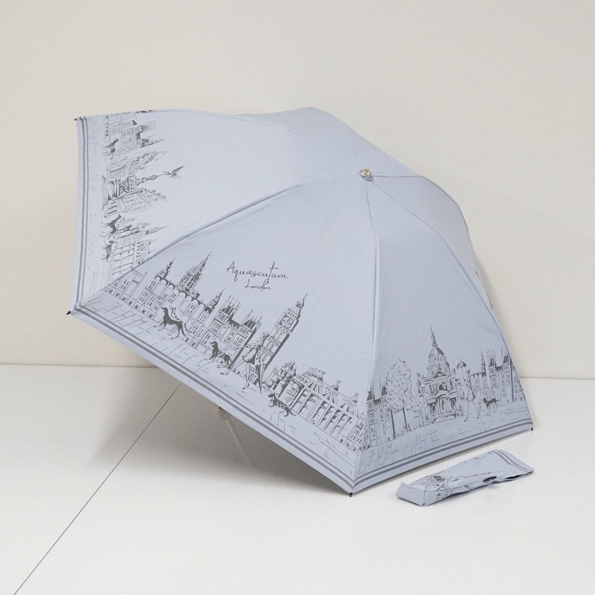 晴雨兼用折りたたみ日傘 Aquascutum アクアスキュータム USED品 東レ