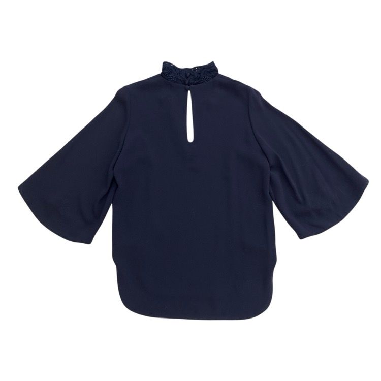 Mame Kurogouchi マメクロゴウチ Embroidery Silk Collar Tops シルク