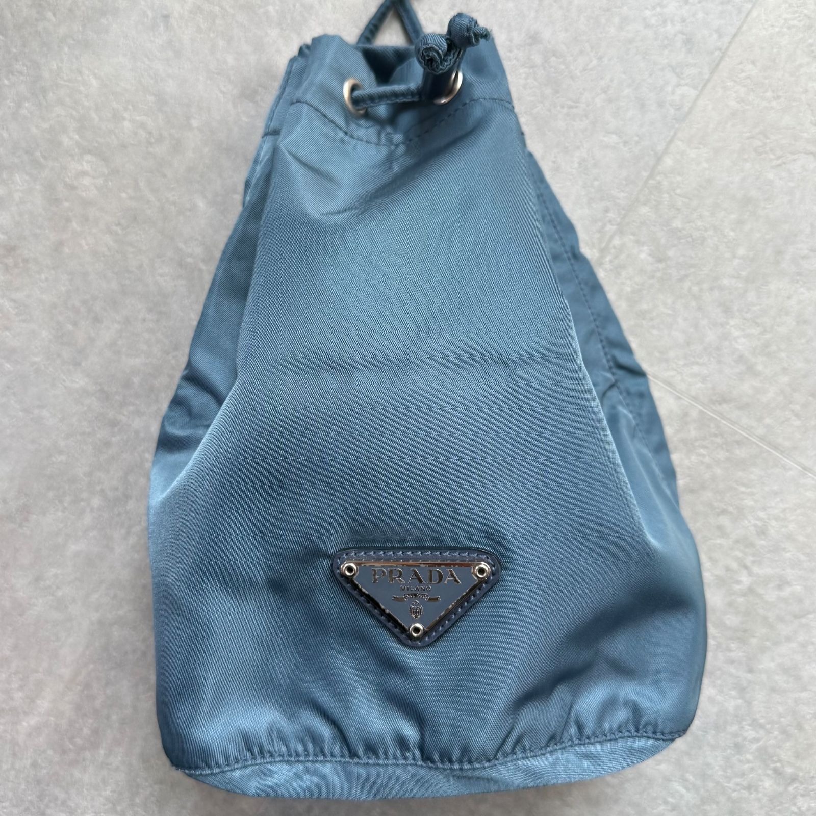 美品 PRADA プラダ 三角ロゴ 巾着バック ナイロン ハンドバック