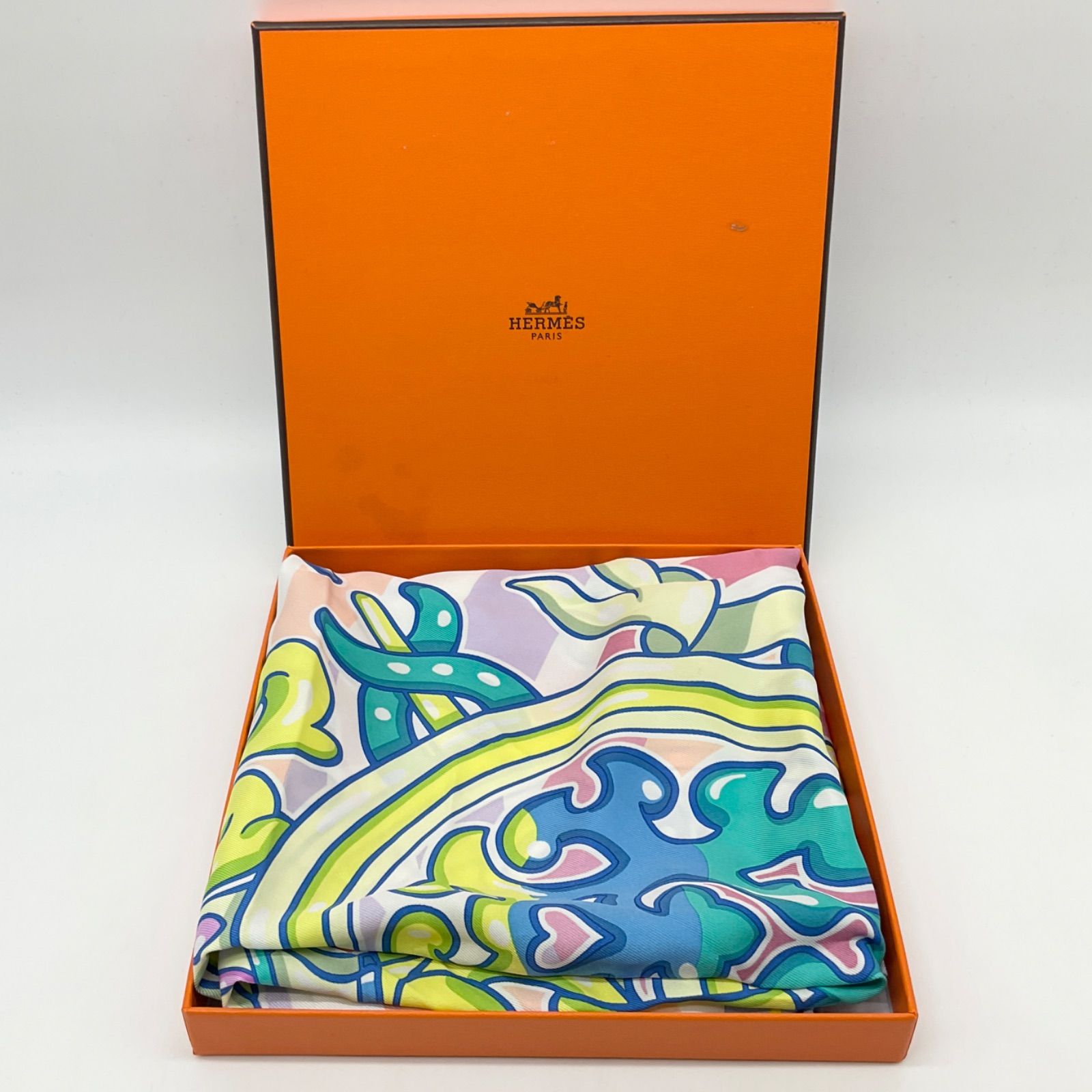 エルメス　カレ70 シルク　キャンディーリブリス スカーフ　マルチカラー　未使用 ○HERMES エルメス カレ70 スカーフ キャンディーリブリス Candy