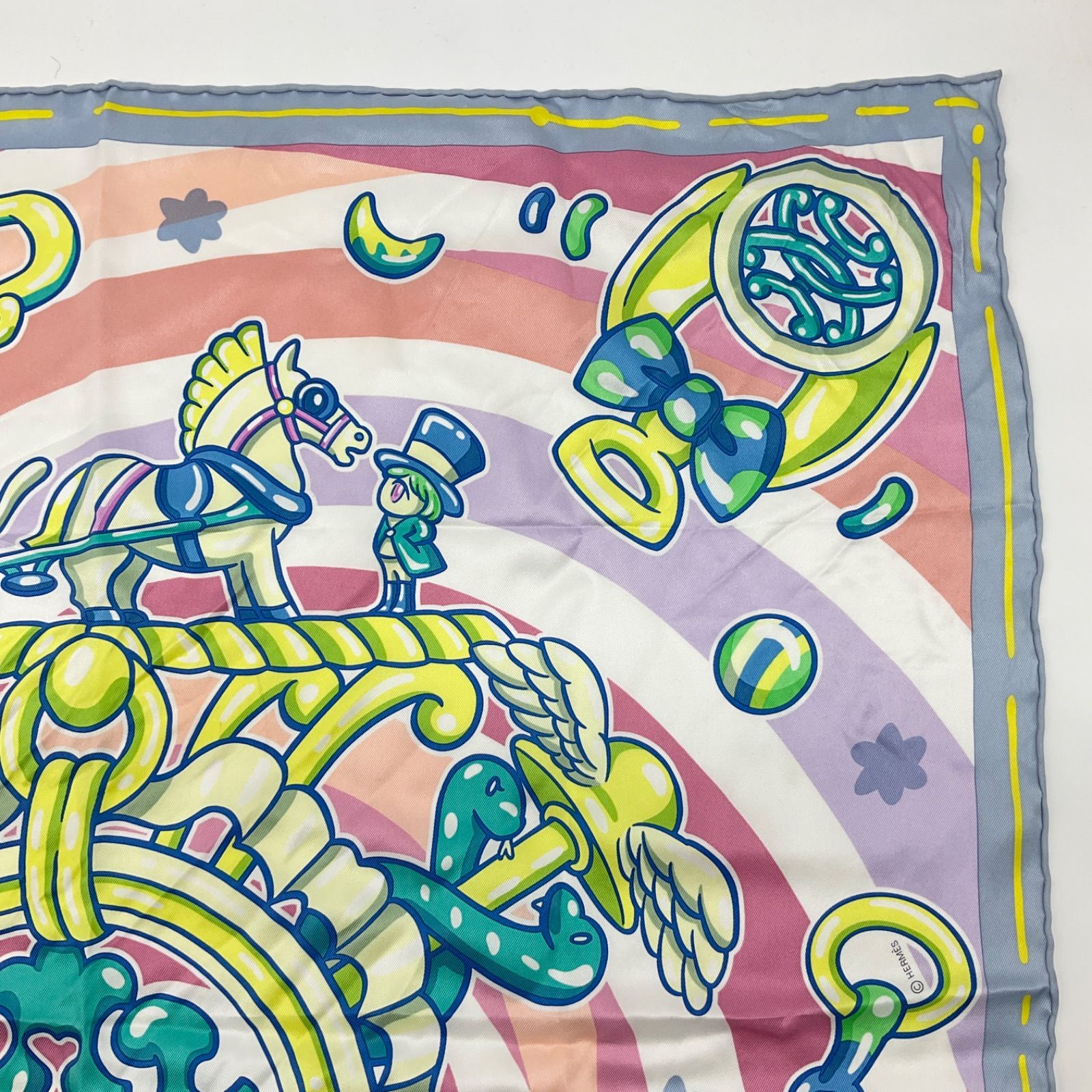 ○HERMES エルメス カレ70 スカーフ キャンディーリブリス Candy