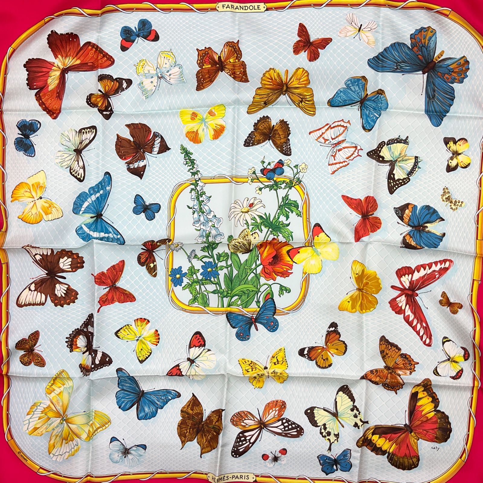 ○HERMES エルメス カレ90 スカーフ FARANDOLE ファランドール