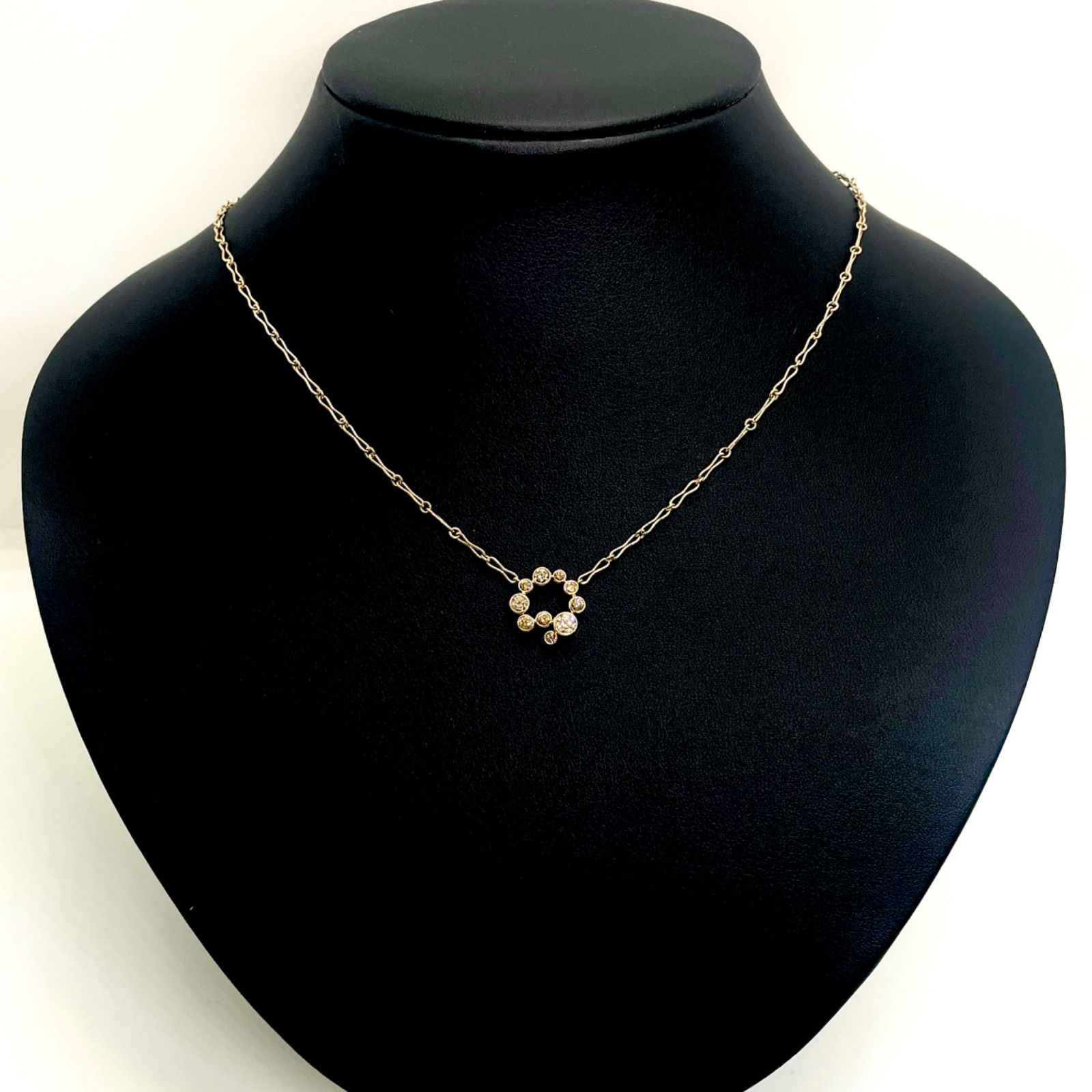 KASHIKEY / カシケイ ベゼル ダイヤネックレス K18BG 0.65ct ブラウン 