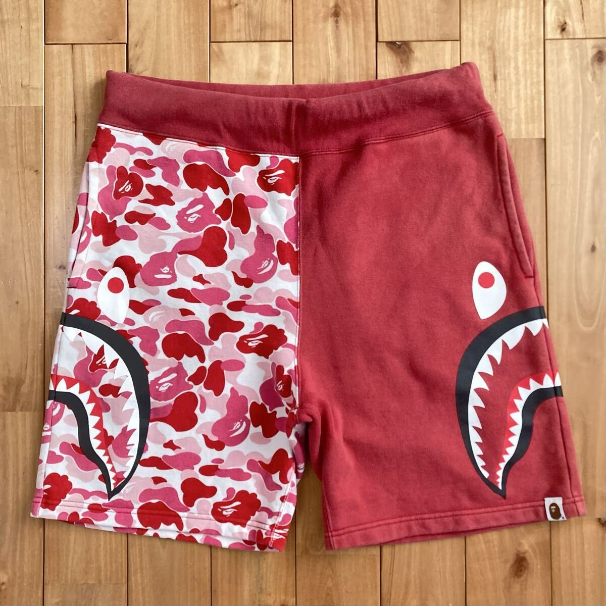 ABC CAMO PINK シャーク スウェットハーフパンツ Mサイズ a bathing