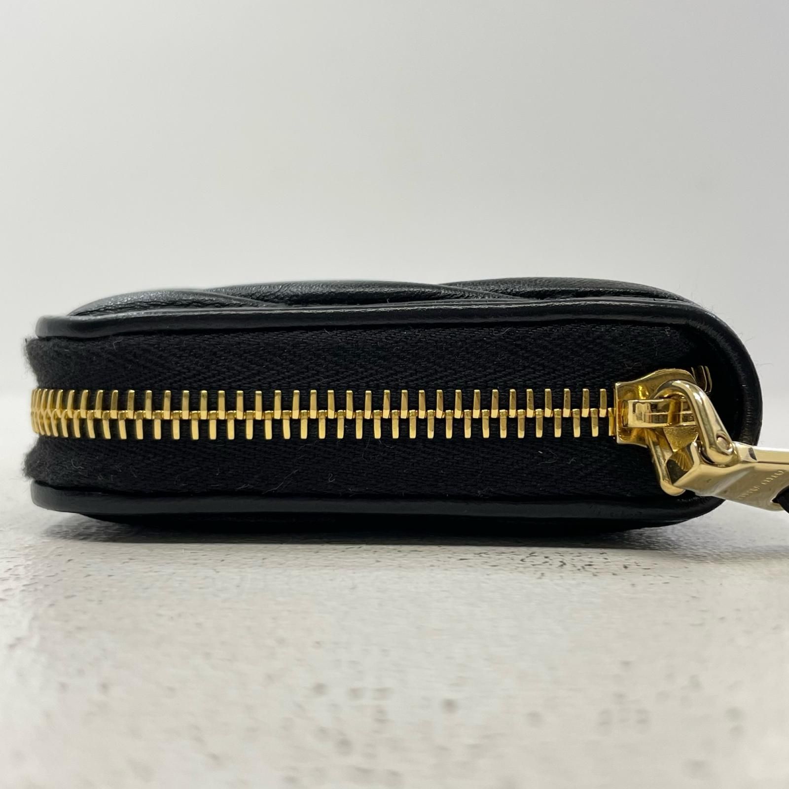 【中古】Miu Miu | ミュウ ミュウ マテラッセ ラウンドファスナー長財布 5ML506 ブラック【尾張小牧店】 中古】Miu Miu | ミュウ ミュウ マテラッセ ラウンドファスナー長財布