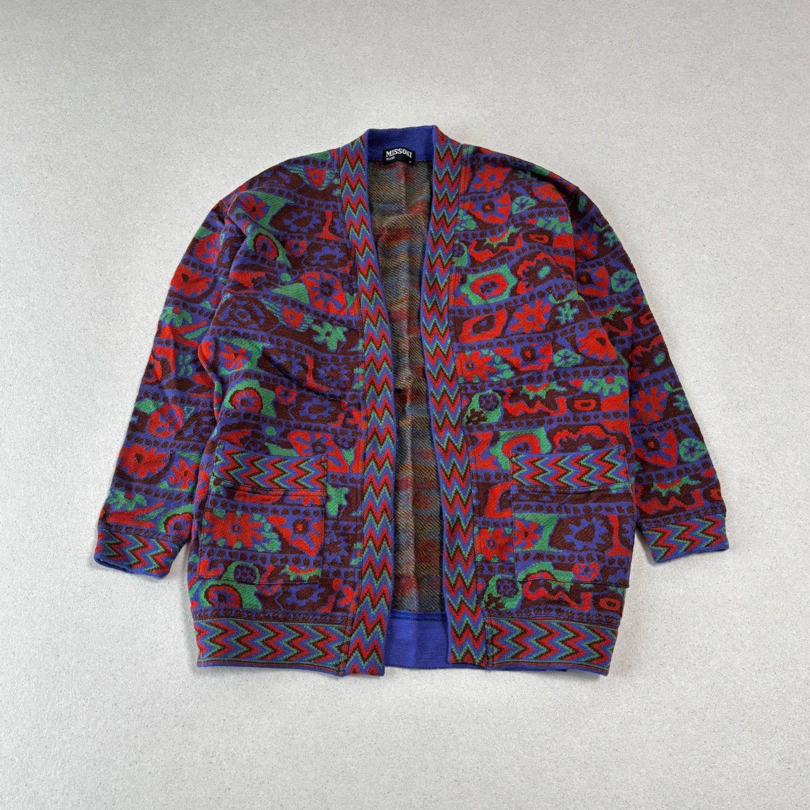 MISSONI MARE ミッソーニ 花柄 総柄 ウール ニット カーディガン 羽織 