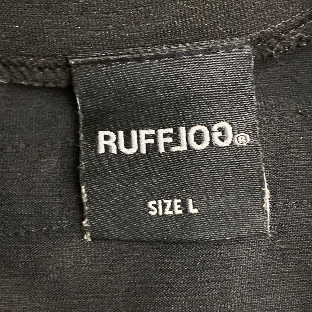 サイズ：L RUFFLOG ラフロッグ 半袖モックネックTシャツ ブラック系