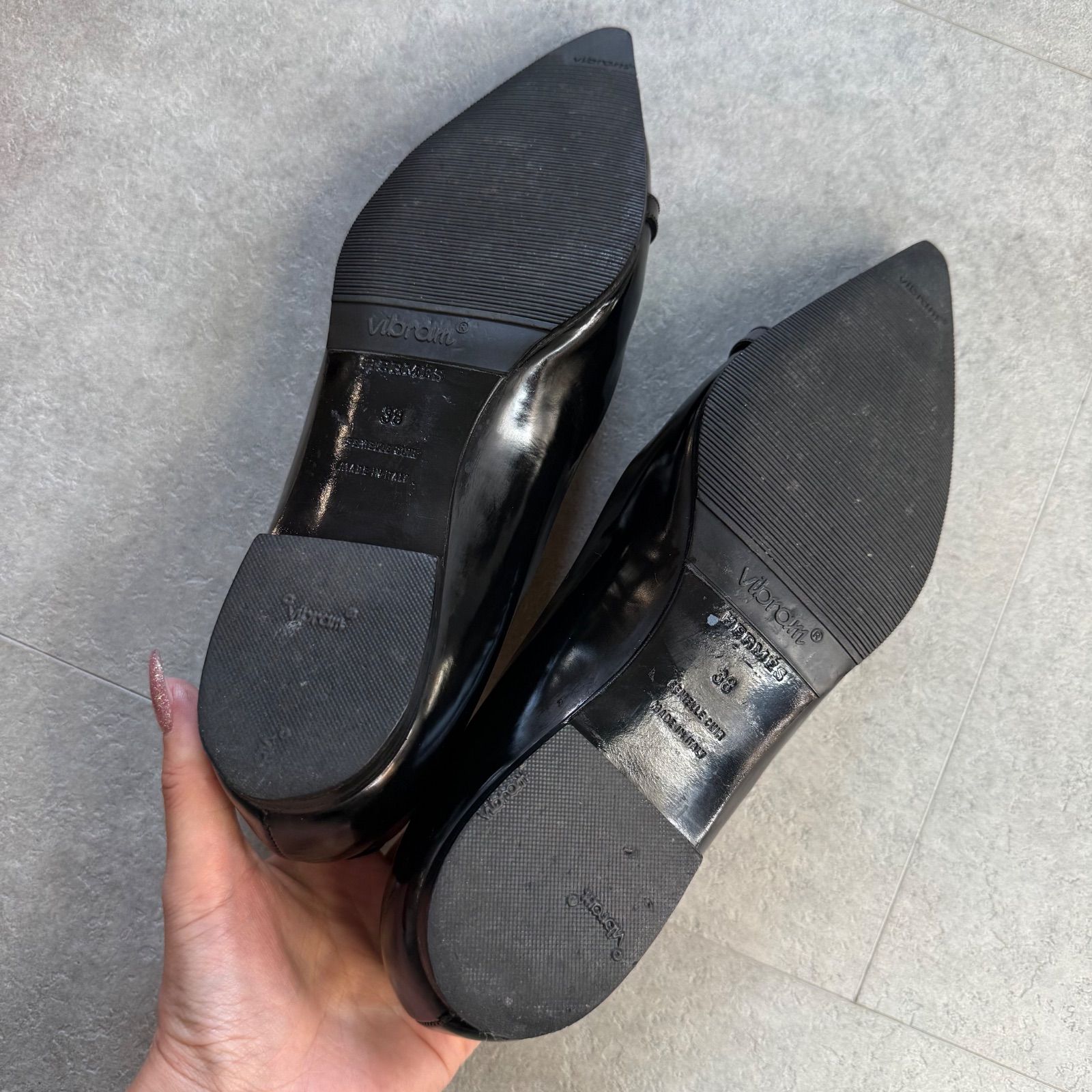 HERMES エルメス ケリーバックル バレエシューズ フラットシューズ 