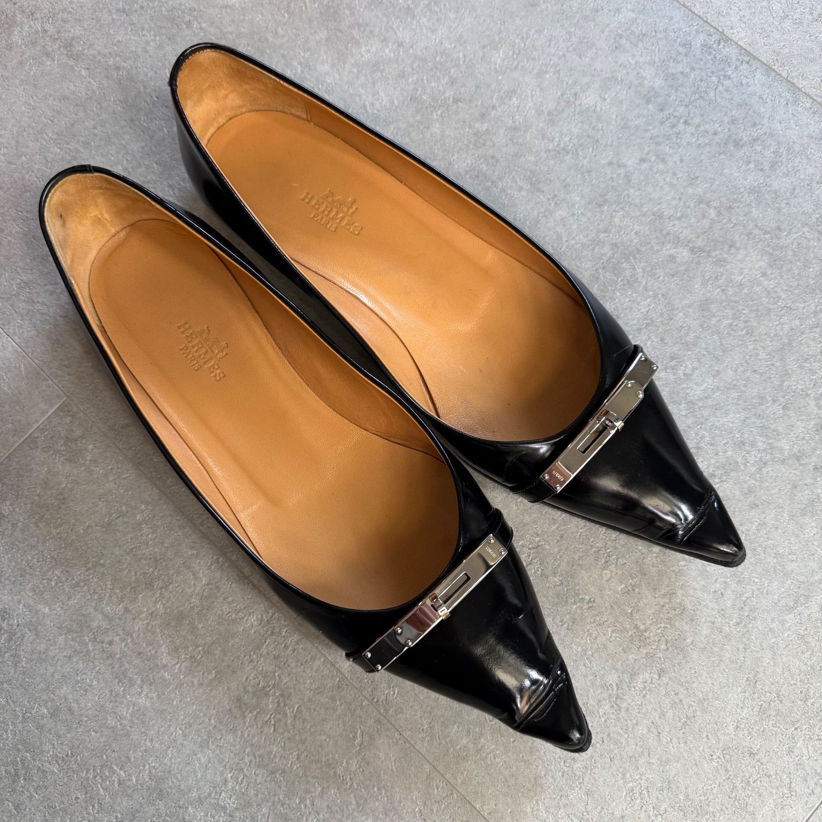 HERMES エルメス ケリーバックル バレエシューズ フラット HERMES エルメス ケリーバックル バレエシューズ フラット