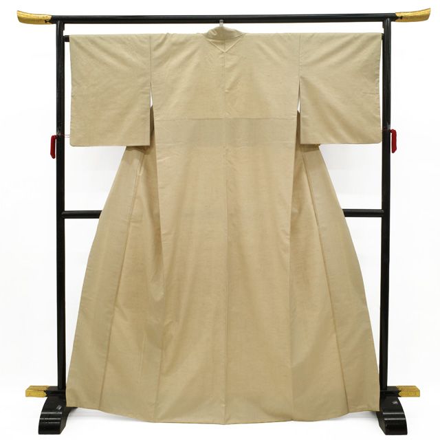 結城紬 着物 中古 リサイクル 正絹 袷 カジュアル 薄茶色 身丈162cm 裄66cm M きもの北條 A1317-1 本場結城紬 着物 未使用 正絹 高機 濃退紅色 モーヴピンク カジュアル