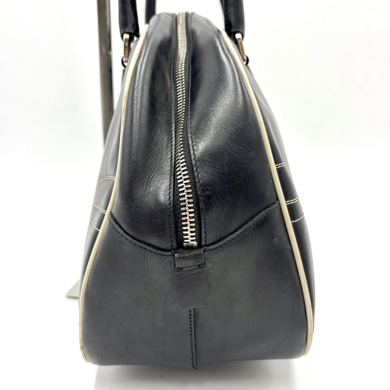 PRADA Y2K Archive Bowling bag Leather Tote Black プラダ ボーリング 