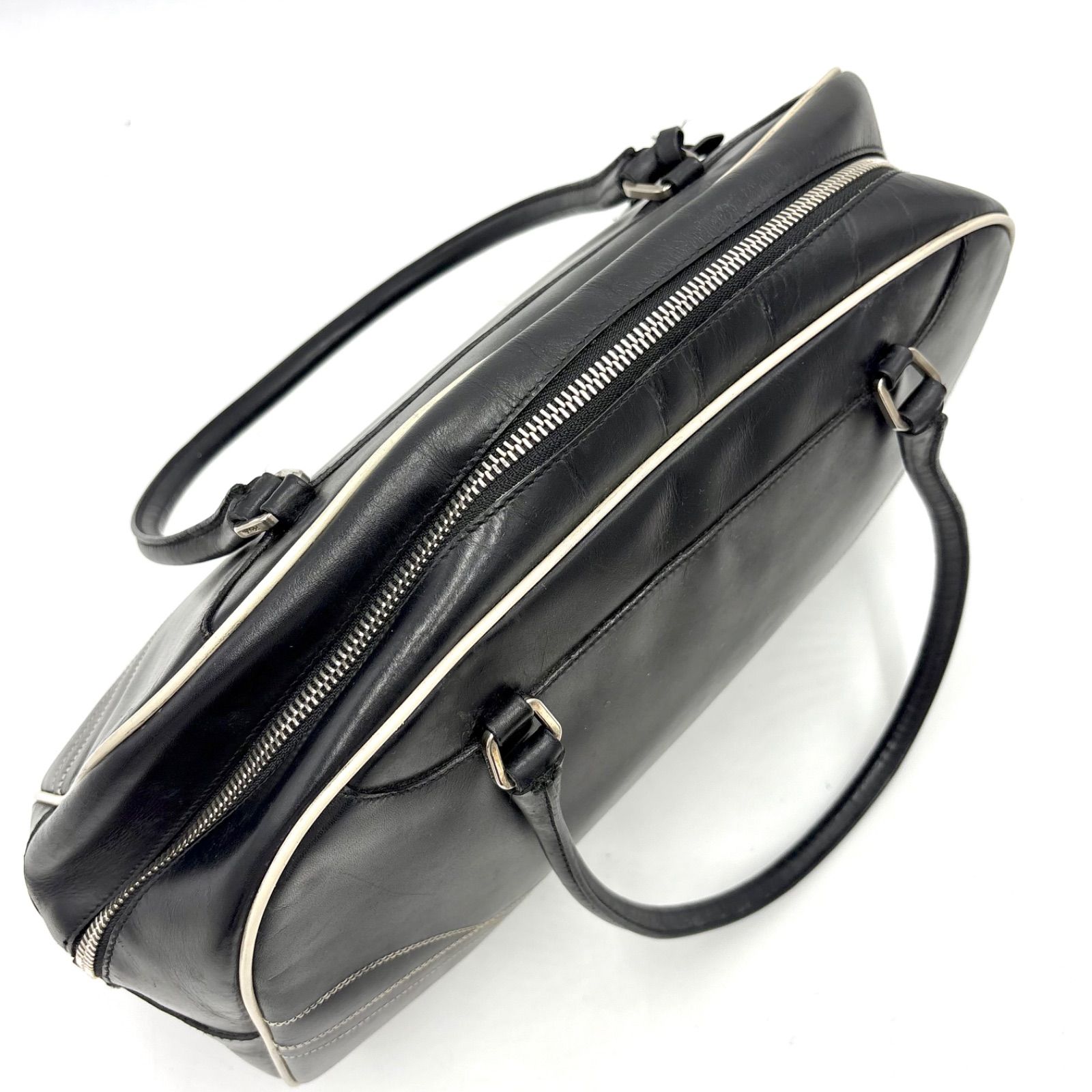 PRADA Y2K Archive Bowling bag Leather Tote Black プラダ ボーリング 