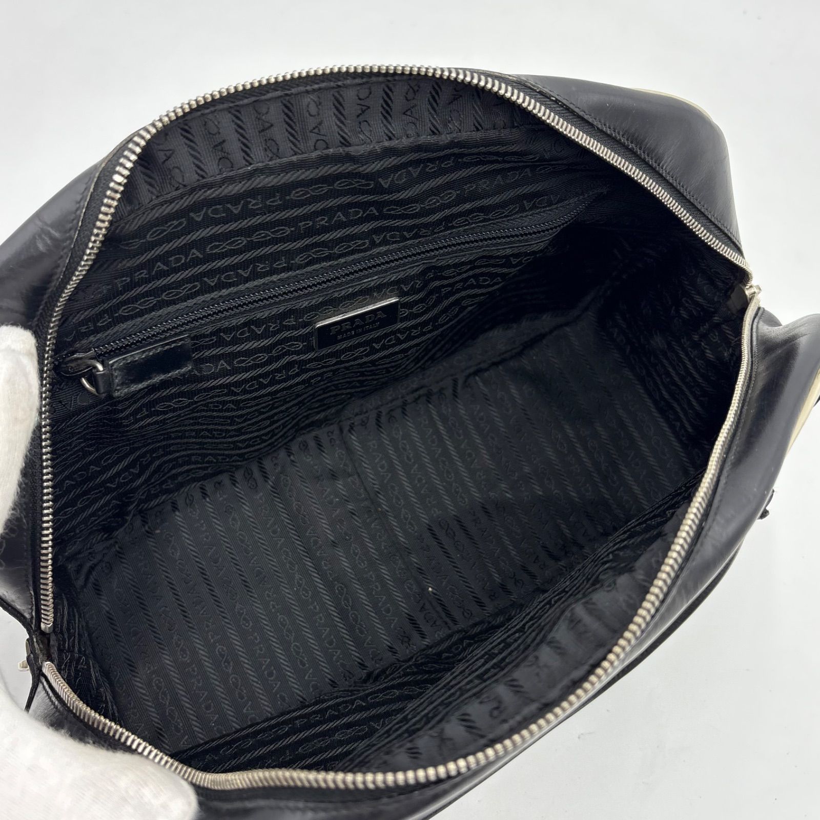 PRADA Y2K Archive Bowling bag Leather Tote Black プラダ ボーリング 