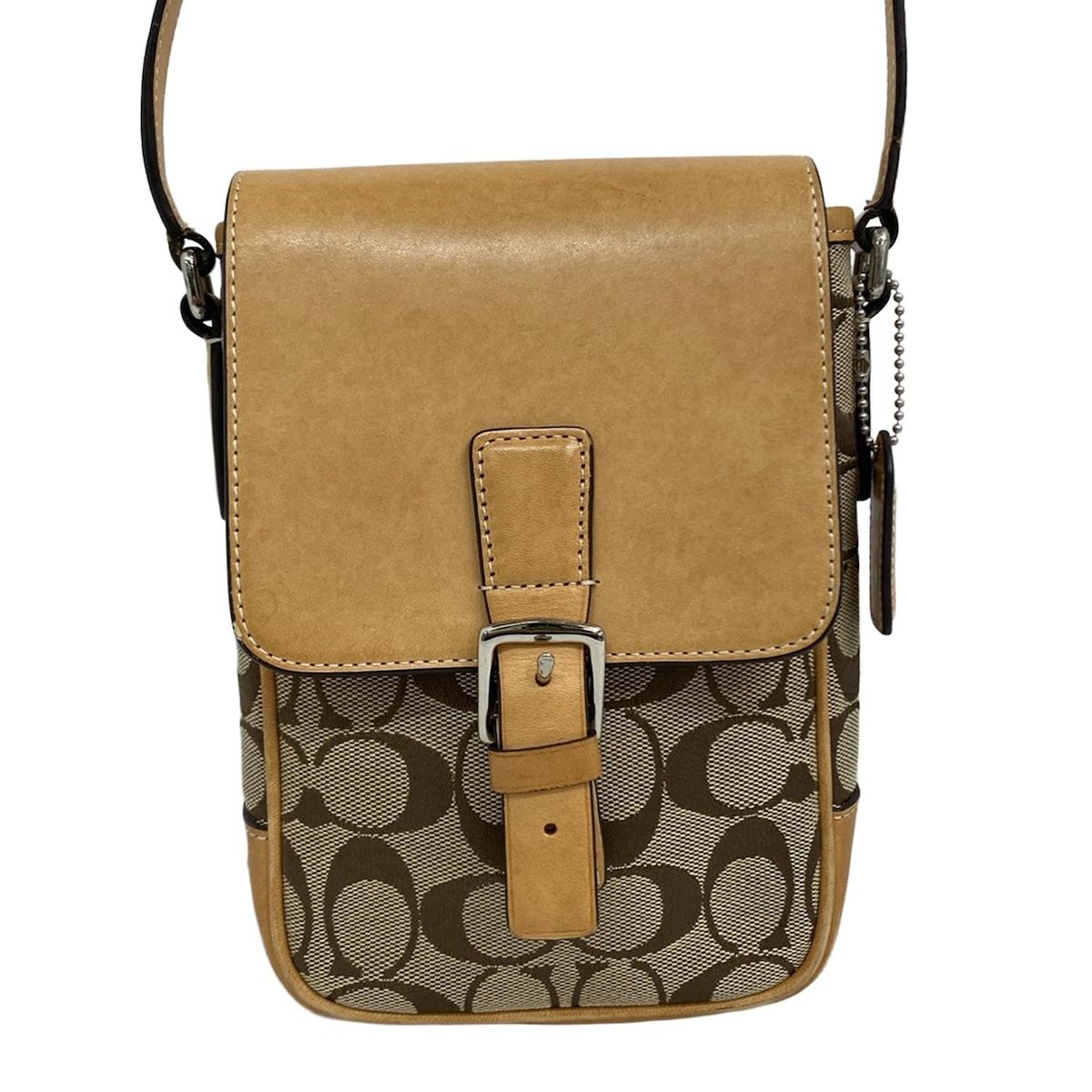 COACH(コーチ) ショルダーバッグ シグネチャー柄 6098 カーキ×ライト 