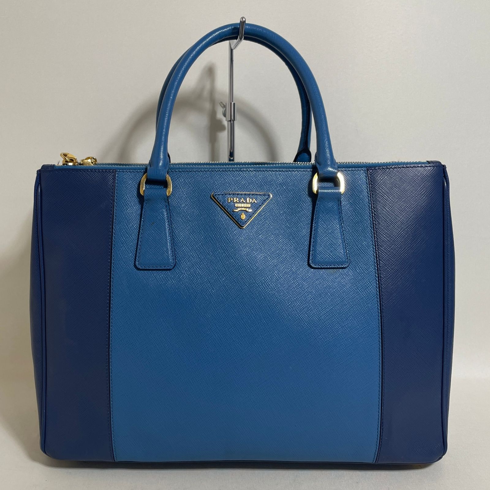2603-293｜美品｜プラダ ガレリア トートバッグ レザー ブルー - メルカリ